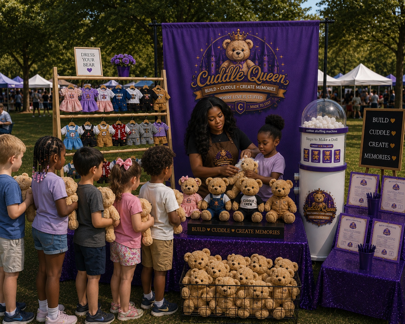 Children gathered for the CuddleQueen experience